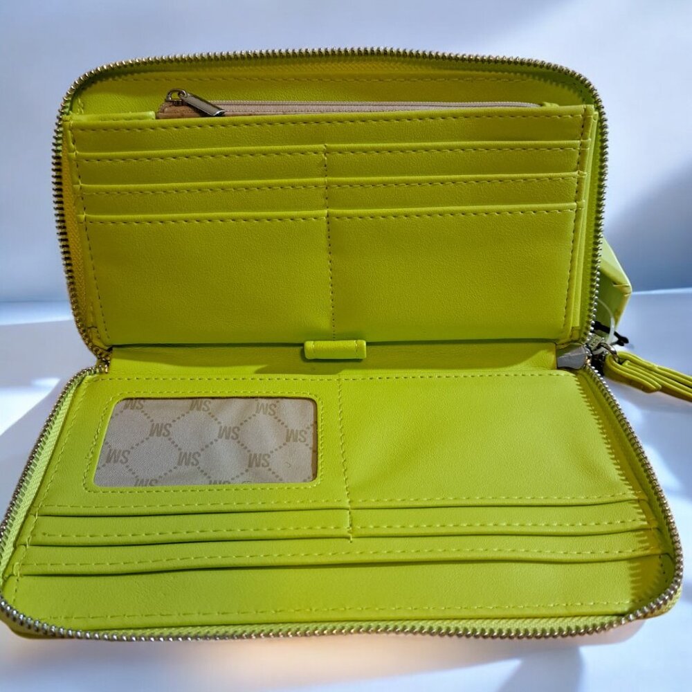 Steve Madden SLG-1100 Lemon / Green Bzippy Boxed Wallet NWT - Picture 5 of 10